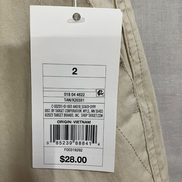 A New Day Women's 2/R Tan High-Rise Straight Stretch Ankle Chino Pants - Picture 7 of 12